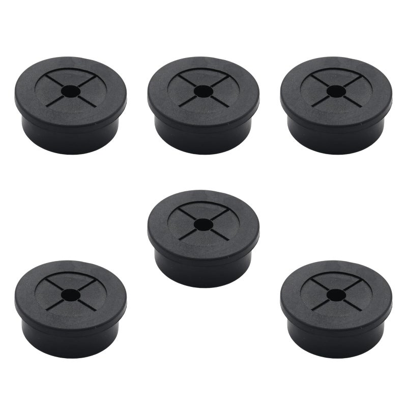 Adyoney 6 Pcs 28mm / 1-1/8 Inch Black Cable Cord Grommets, Rubber Desk Grommets for Table Computer Desk Wire Organizer TV Console and Other Furnitures Cover - Image 1